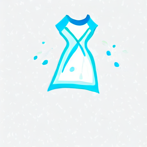 AI image generated of A blue drawing of a dress on a white background.