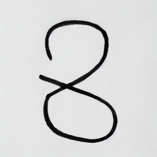 AI image generated of A black and white drawing of a letter.