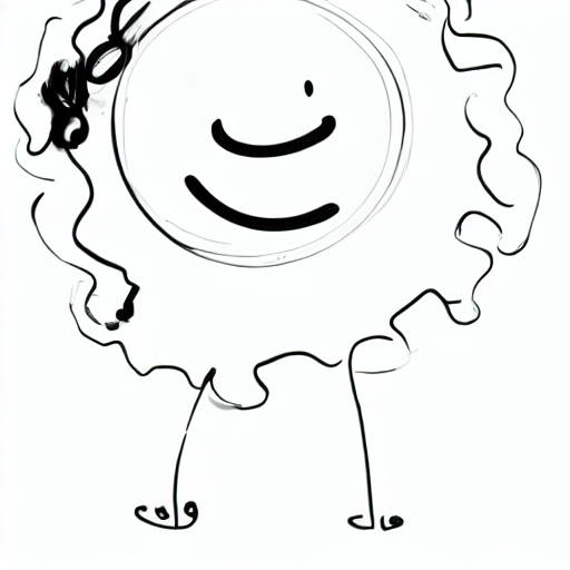 AI image generated of A smiley face drawn in black on a white background.