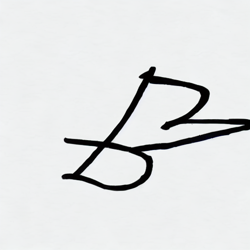 AI image generated of A black and white drawing of a letter B.