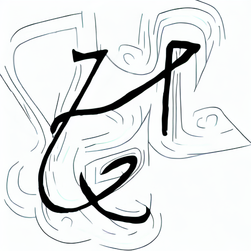 AI image generated of A black and white drawing of a letter Z.