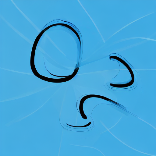 AI image generated of A black line drawing of a curved shape on a blue background.