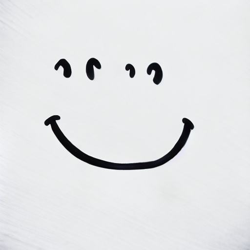 AI image generated of A black and white drawing of a smiling face.